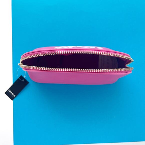 Torrid Cosmetic Makeup Bag Love Pink - Faux Leather Zip Accessory Pouch - Picture 5 of 9